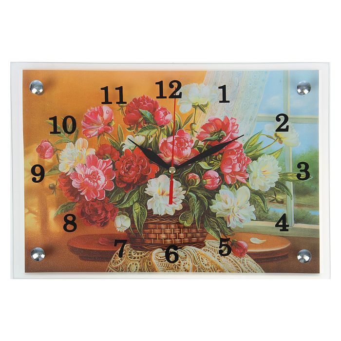 Часы настенные с цветами