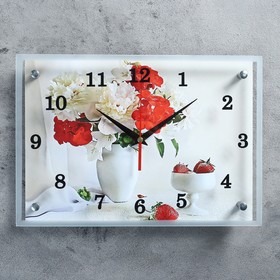Часы настенные прямоугольные "Цветы в вазе", 25х35 см