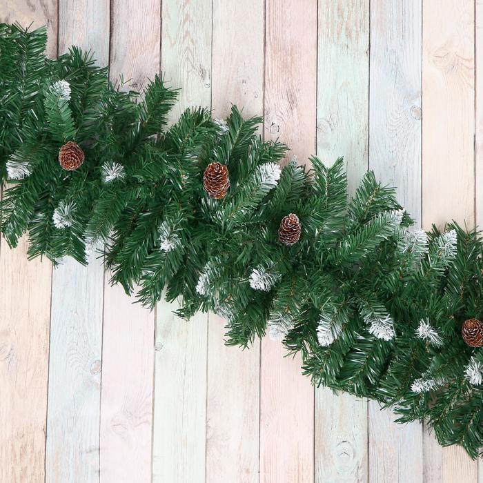 Pine garland "Rime with cones" (240 branches)
