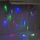 Гирлянда «Нить» 5 м с насадками «Сосульки граненые», IP20, прозрачная нить, 20 LED, свечение мульти (RG/RB), мигание, 220 В 185511