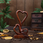 Сувенир дерево "Два сердца" коричневый цвет 20х10х3 см - фото 1411560