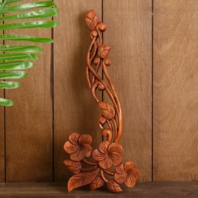 Панно декоративное "Букет Плумерии" коричневый цвет 39х15х2 см