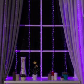Гирлянда «Водопад» 2 × 1.5 м, IP20, прозрачная нить, 400 LED, свечение фиолетовое, 8 режимов, 220 В