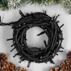 Гирлянда «Нить» 10 м, IP44, УМС, тёмная нить, 100 LED, свечение синее, 220 В 187243