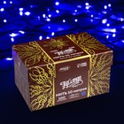 Гирлянда «Нить» 10 м, IP44, УМС, тёмная нить, 100 LED, свечение синее, 220 В 187243