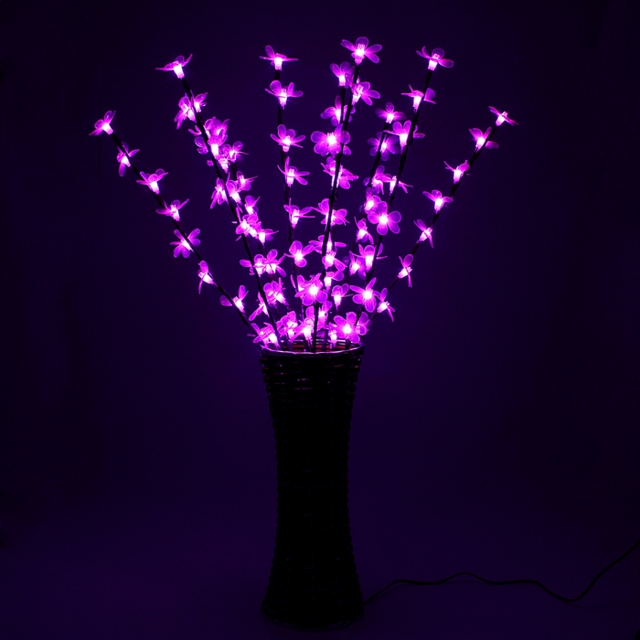 Светодиодная ваза 60х12, 2 цвета, 44 LED, цветы КРАСНЫЕ