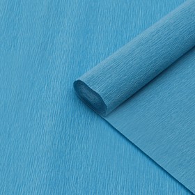 Бумага для упаковок и поделок, Cartotecnica Rossi, гофрированная, небесная, голубая, однотонная, двусторонняя, рулон 1 шт., 0,5 х 2,5 м