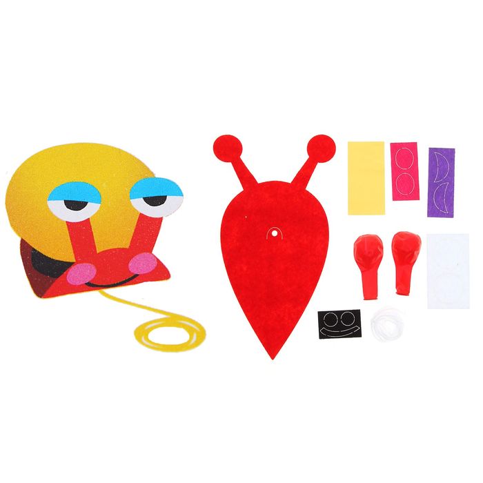 Набор для творчества - создай улитку из воздушного шарика и фетра, цвет красный
