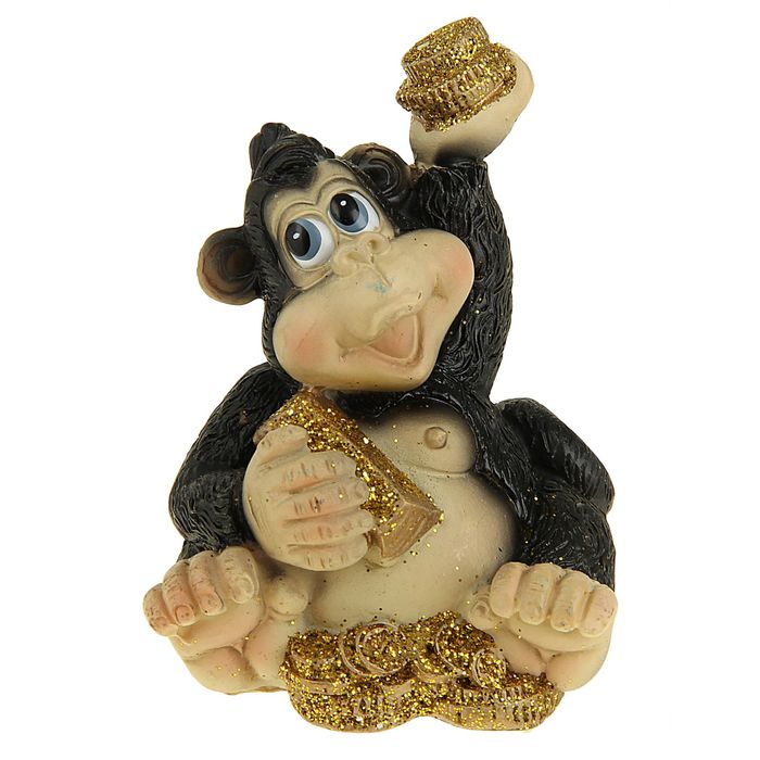 Сувенир полистоун "Славная обезьянка с богатством" МИКС, 7х5,5х5,5 см (1 шт.)