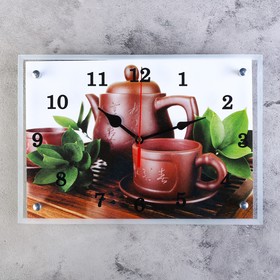 Часы настенные, серия: Интерьер, "Японский чайный набор", 25х35  см, микс