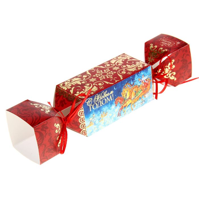Складная коробка‒конфета «Новогодняя тройка», 11 х 5 х 5 см