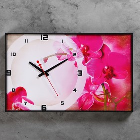 Часы-картина настенные прямоугольные "Розовая мистерия", 37х60 см