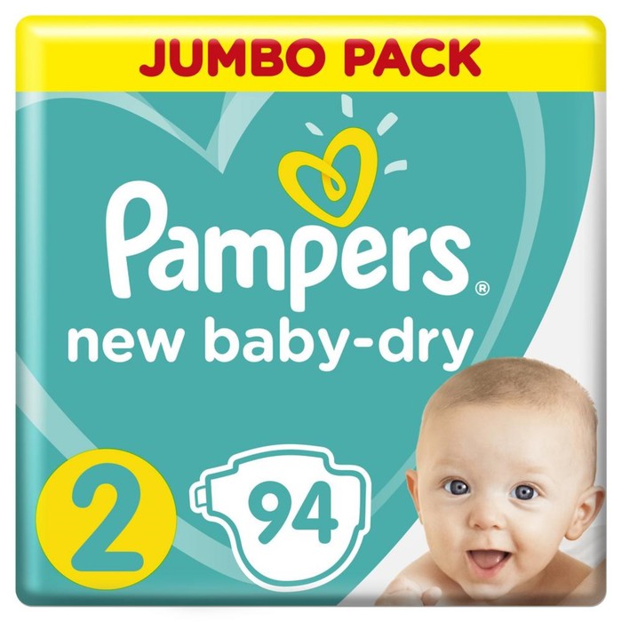 Подгузники Pampers New Baby-dry, Mini 2 (3-6 кг), 94 шт.