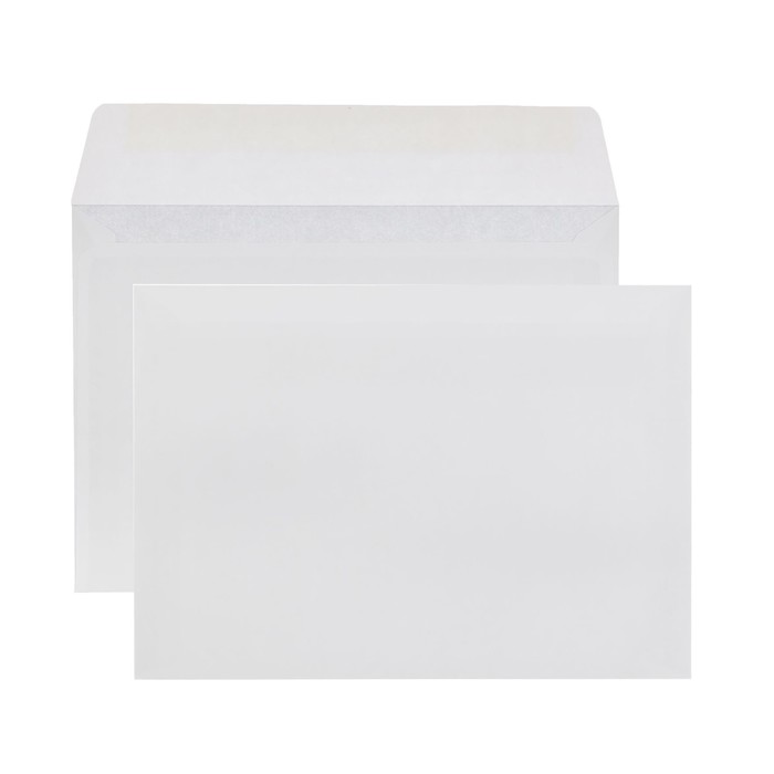 Конверт почтовый С6 114х162мм чистый, без окна, клей, внутренняя запечатка, 80 г/м, упаковка 100 шт