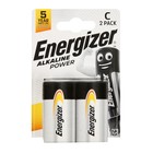 Батарейка алкалиновая Energizer +PowerSeal, С, LR14-2BL, 1.5В, блистер, 2 шт. 190604 - фото 5497859