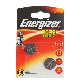 Батарейка литиевая Energizer, CR2032-2BL, 3В, блистер, 2 шт.
