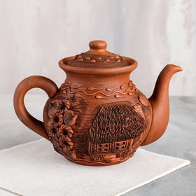 {{photo.Alt || photo.Description || 'Чайник для заварки &quot;Домашний&quot;, декор, лепка, красная глина, 1 л'}}