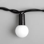 Гирлянда «Нить» 10 м с насадками «Шарики 2.5 см», IP44, тёмная нить, 100 LED, свечение бело-синее, мигание, 220 В 1080048