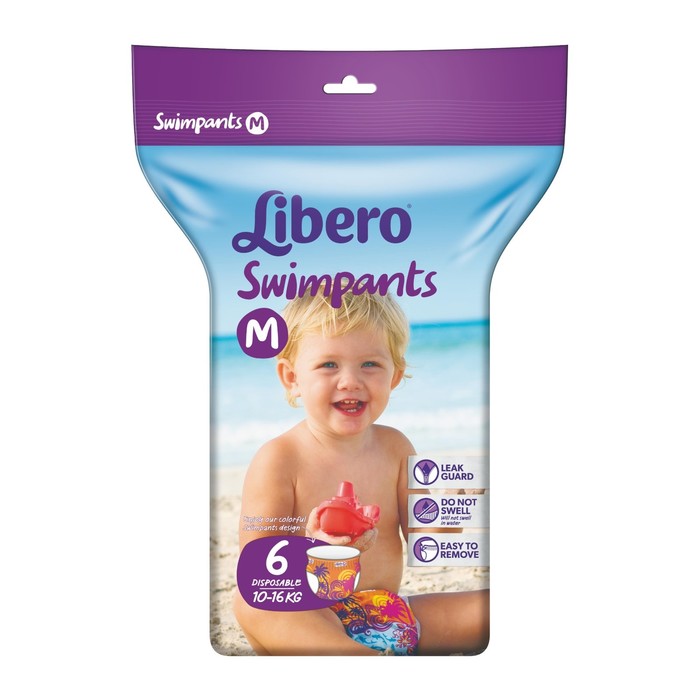 Трусики для плавания Libero Swimpants, размер M (10-16 кг), 6 шт