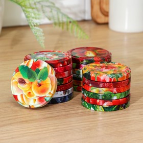 Cover for canning twist-off d=66 mm Moskvichka, packing 20 PCs, MIX color