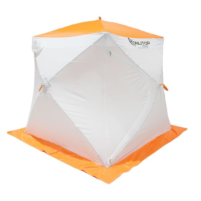 Палатка «Призма Стандарт» 170, двухслойная, цвет белый/оранжевый