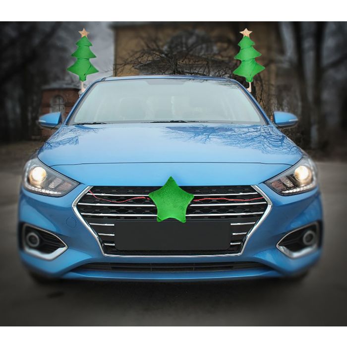 Новогоднее украшение на автомобиль &quot;Елочка&quot;, цвет зеленый