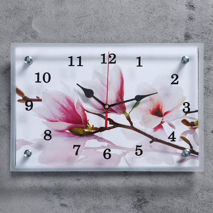 Часы настенные, серия: Цветы, "Бело-сиреневые цветы", 20х30  см, микс - фото 293025