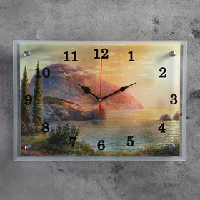 Часы настенные, серия: Природа, "Море и горы", 25х35  см, микс