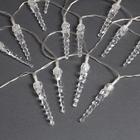 Гирлянда «Нить» 3 м с насадками «Сосульки 7,5 см», IP20, прозрачная нить, 20 LED, свечение мульти (RG/RB), мигание, USB 1080377