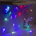 Гирлянда «Нить» 3 м с насадками «Сосульки 7,5 см», IP20, прозрачная нить, 20 LED, свечение мульти (RG/RB), мигание, USB 1080377