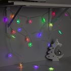 Гирлянда «Нить» 3 м с насадками «Снежинки большие», IP20, прозрачная нить, 20 LED, свечение мульти (RG/RB), мигание, USB 1080373