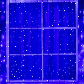 Гирлянда «Занавес» 2 × 6 м, IP44, УМС, тёмная нить, 1440 LED, свечение фиолетовое, 220 В
