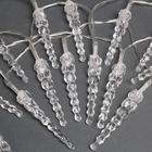 Гирлянда «Нить» 3 м с насадками «Сосульки 7.5 см», IP20, прозрачная нить, 20 LED, свечение мульти, AAх3 1080368