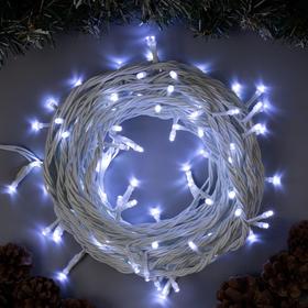 Гирлянда "Нить" 10 м , IP44, УМС, белая нить, 100 LED, свечение белое, 220 В в Донецке