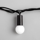 Гирлянда «Нить» 20 м с насадками «Шарики 1.5 см», IP44, тёмная нить, 200 LED, свечение бело-синее, мигание, 220 В 1080046