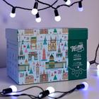 Гирлянда «Нить» 20 м с насадками «Шарики 1.5 см», IP44, тёмная нить, 200 LED, свечение бело-синее, мигание, 220 В 1080046