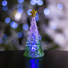Игрушка световая "Ёлочка со звездой" (батарейки в комплекте) 13,5 см, 1 LED, RGB, ЗЕЛЁНАЯ