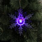 Подвеска световая "Снежинка снеговик" (батарейки в комплекте) 1 LED, RGB, БЕЛЫЙ