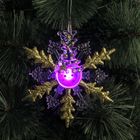 Подвеска световая "Снежинка снеговик" (батарейки в комплекте) 1 LED, RGB, ЗОЛОТИСТЫЙ