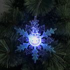Подвеска световая "Снежинка снеговик" (батарейки в комплекте) 1 LED, RGB, СИНИЙ