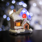 Фигурка светящаяся "Новогодний домик" 9.5 х 7 х 10 см, 4 LED