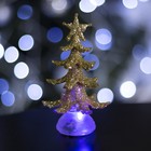 Игрушка световая "Новогодняя ёлочка" (батарейки в комплекте) 13 см, 1 LED, RGB, ЗОЛОТАЯ