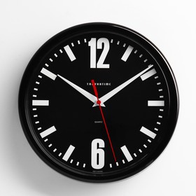 Часы настенные, серия: Классика, дискретный ход, d=23 см, черный обод