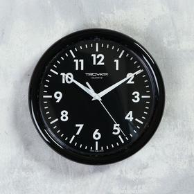 Часы настенные, серия: Классика, плавный ход, d=24 см, черный обод