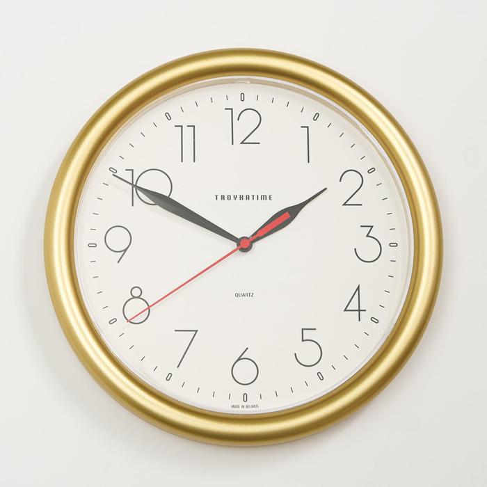 Часы настенные круглые "Исток", d=24,5 см, золотистые - фото 1422540