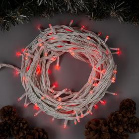 Гирлянда "Нить" 10 м , IP44, УМС, белая нить, 100 LED, свечение красное, 220 В в Донецке