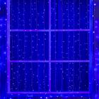 Гирлянда «Занавес» 2 × 6 м, IP44, УМС, белая нить, 1440 LED, свечение синее, 220 В - фото 538893