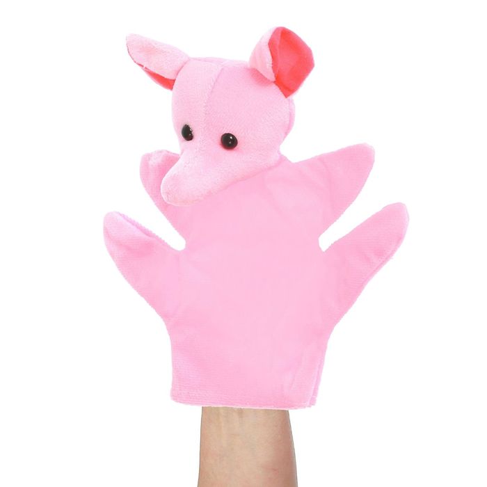 Мягкая игрушка на руку &quot;Слоненок&quot; розовый цвет, на 4 пальца