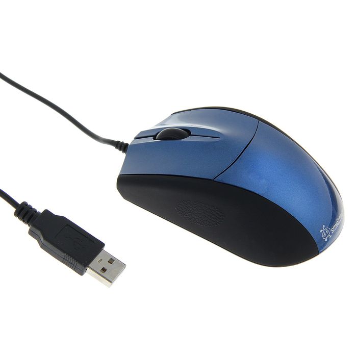 Мышь Smartbuy 325, оптическая, проводная, 1000 dpi, провод 1.5 м, USB, синяя