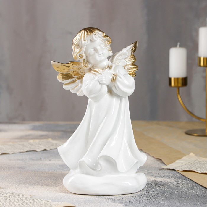 Статуэтка "Ангел молящийся" малая, белая